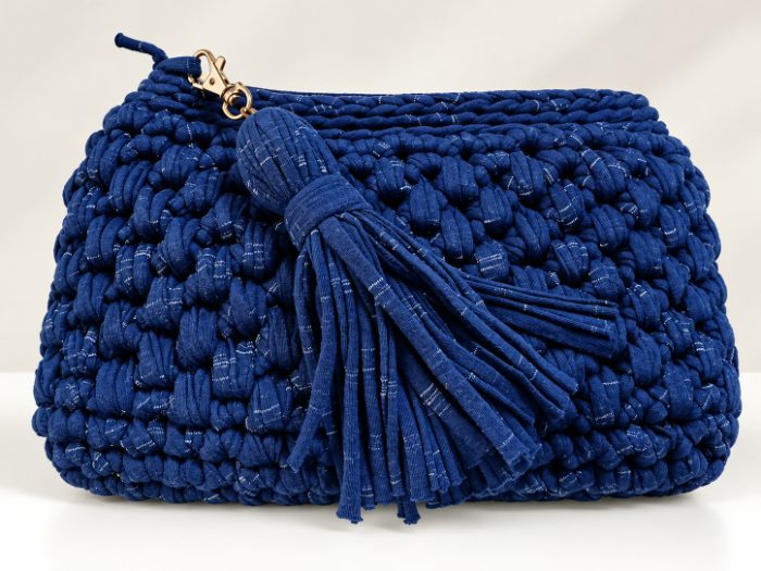 BOLSA AZUL  MARINHO EM TASSEL