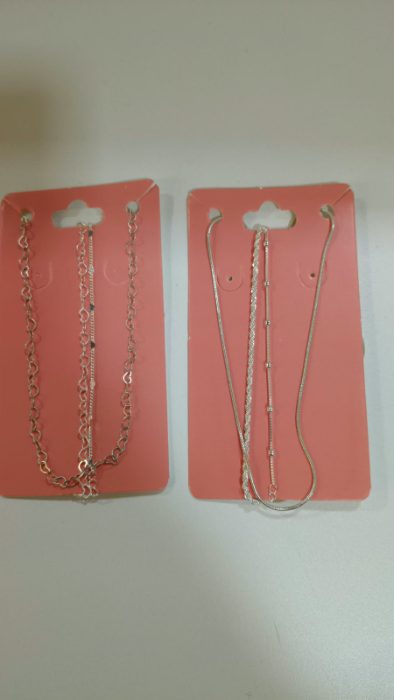 CONJUNTO COLAR E PULSEIRAS DUPLA  PRATA 925